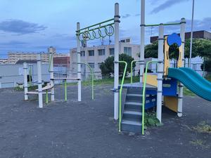 とみおか公園の雲梯 - こども複合遊具の一部 (写真は問い合わせフォームでいただいたもの。2026.09.28)
